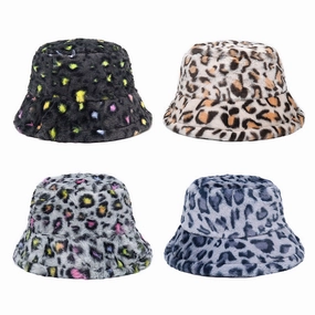 Wholesale Leopard Print Plus Velvet Thickened Windproof Fisherman Hat