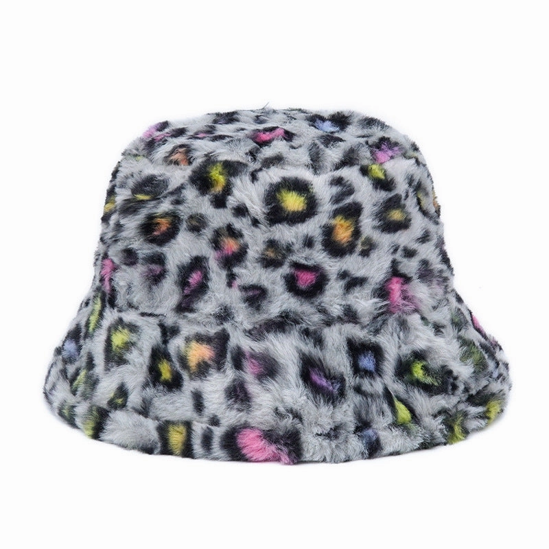 Wholesale Leopard Print Plus Velvet Thickened Windproof Fisherman Hat