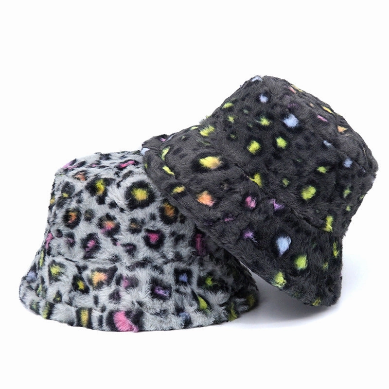Wholesale Leopard Print Plus Velvet Thickened Windproof Fisherman Hat