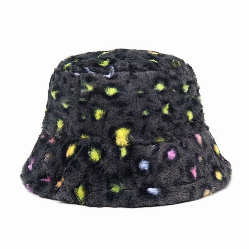 Wholesale Leopard Print Plus Velvet Thickened Windproof Fisherman Hat