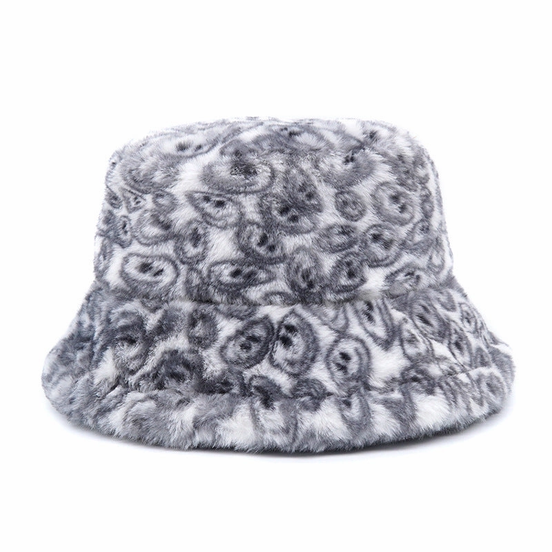 Wholesale Leopard Print Thick Plush Warm Bucket Hat