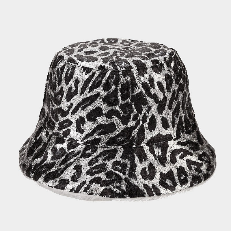 Wholesale Leopard Printed PU Leather Fisherman Hats