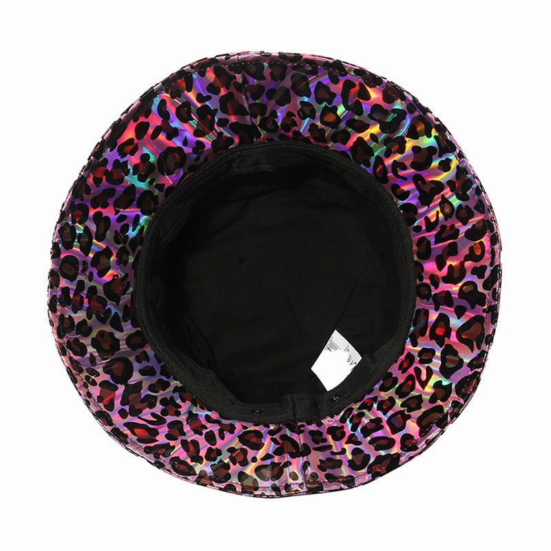 Wholesale Leopard Snake Pattern Patent Leather Bucket Hat