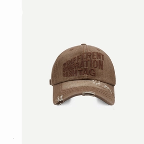 Wholesale Letter Embroidery Heavy Washed Denim Hole Cap