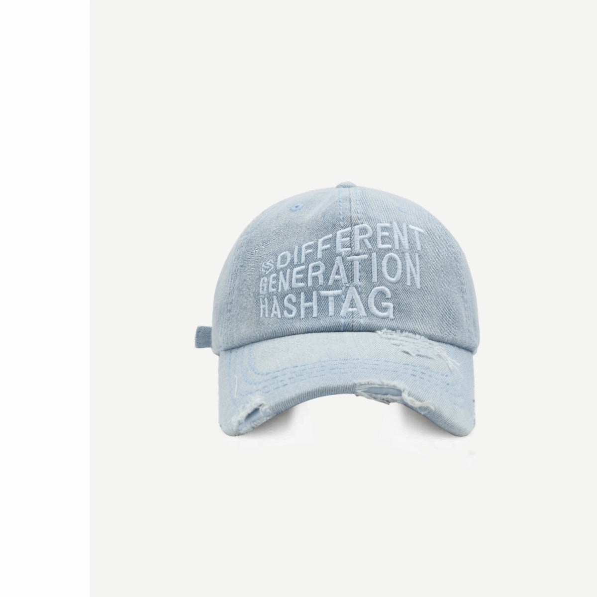 Wholesale Letter Embroidery Heavy Washed Denim Hole Cap