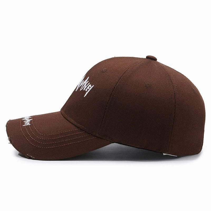 Wholesale Letter Embroidery Ripped Edge Hard Top Baseball Cap