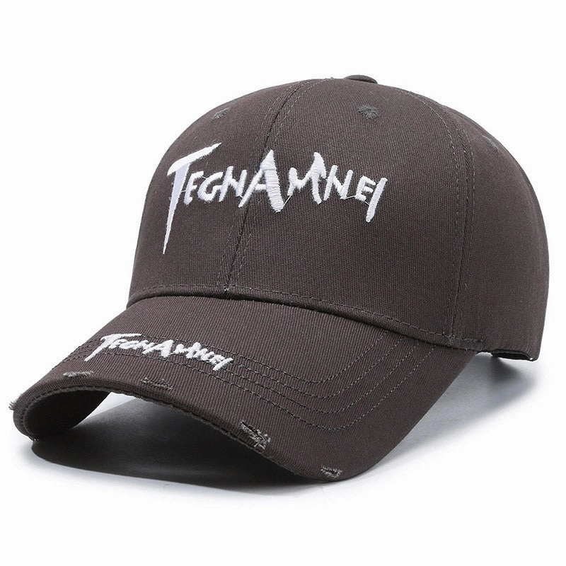 Wholesale Letter Embroidery Ripped Edge Hard Top Baseball Cap