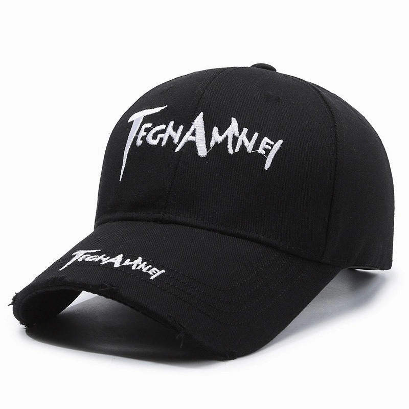 Wholesale Letter Embroidery Ripped Edge Hard Top Baseball Cap