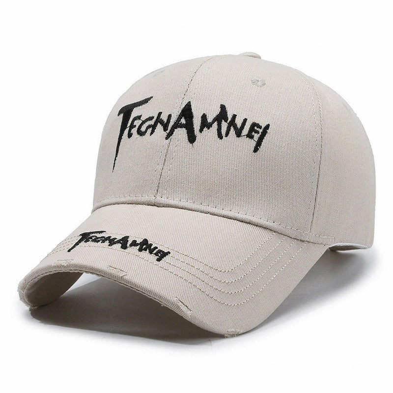 Wholesale Letter Embroidery Ripped Edge Hard Top Baseball Cap