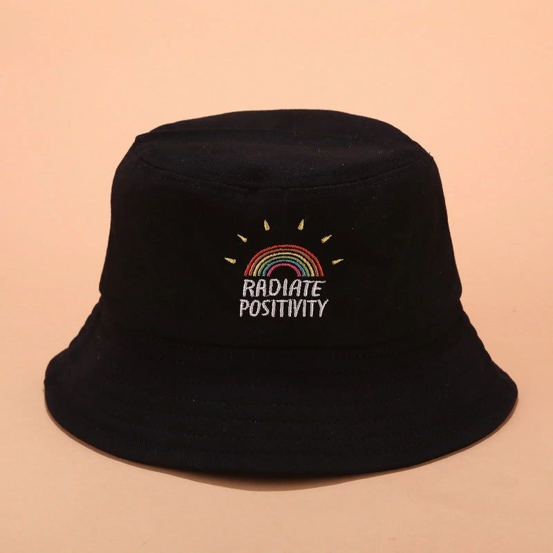 Wholesale LGBT Rainbow Embroidery Cotton Bucket Hat