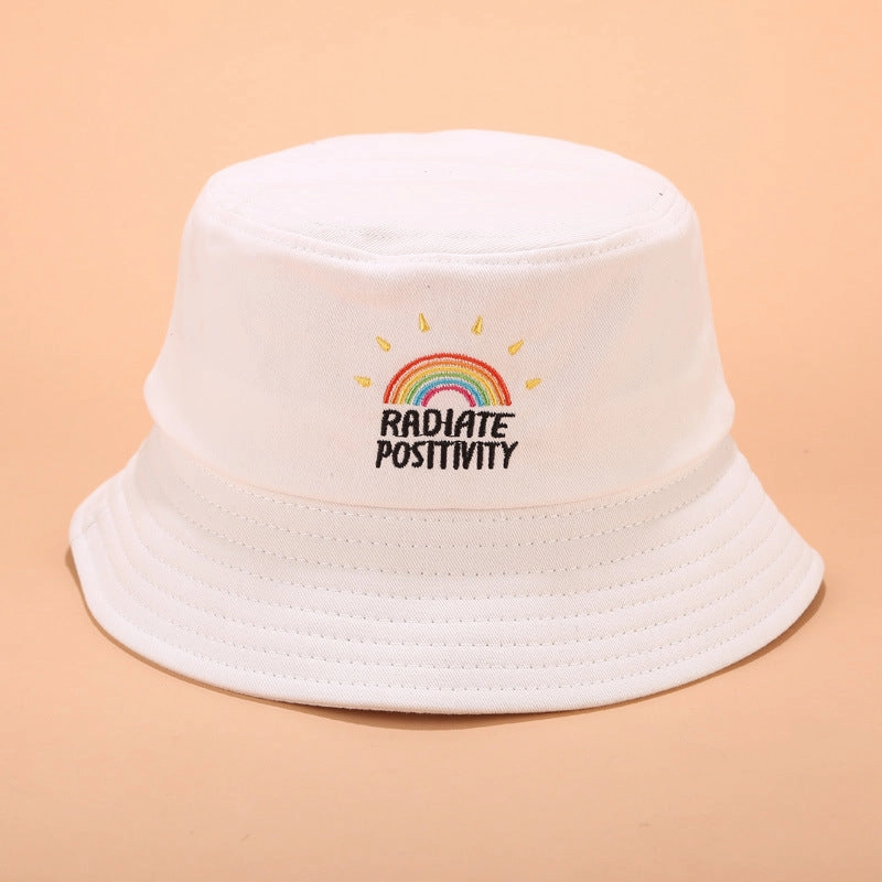 Wholesale LGBT Rainbow Embroidery Cotton Bucket Hat