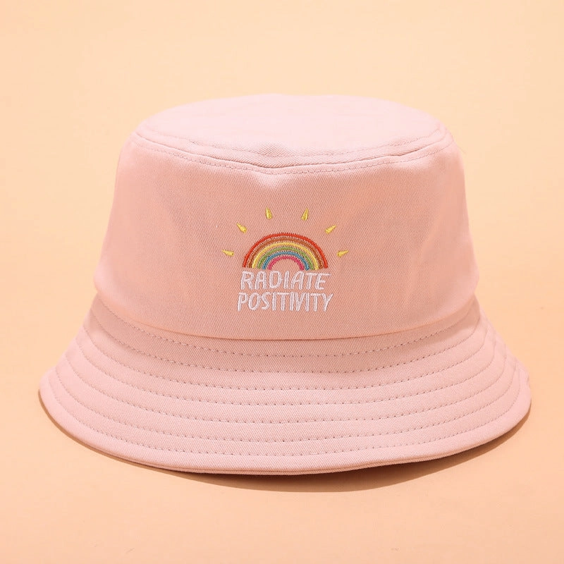 Wholesale LGBT Rainbow Embroidery Cotton Bucket Hat