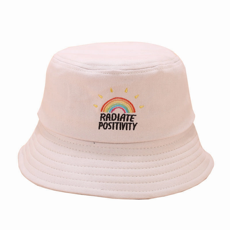 Wholesale LGBT Rainbow Embroidery Cotton Bucket Hat