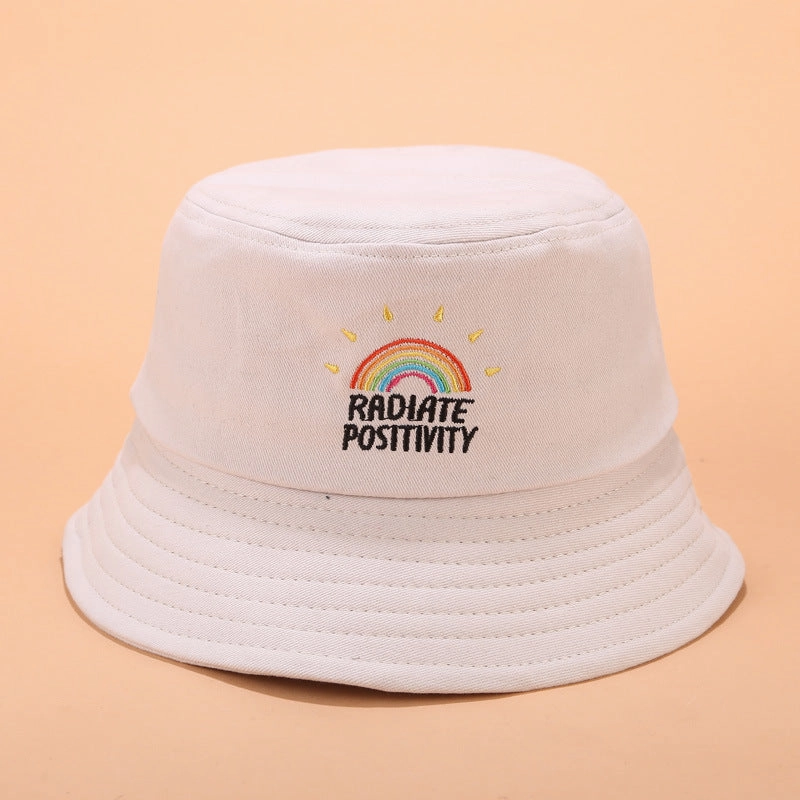 Wholesale LGBT Rainbow Embroidery Cotton Bucket Hat