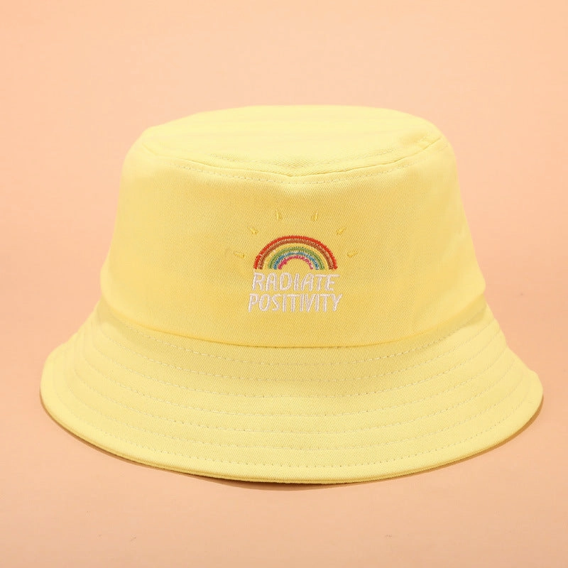 Wholesale LGBT Rainbow Embroidery Cotton Bucket Hat