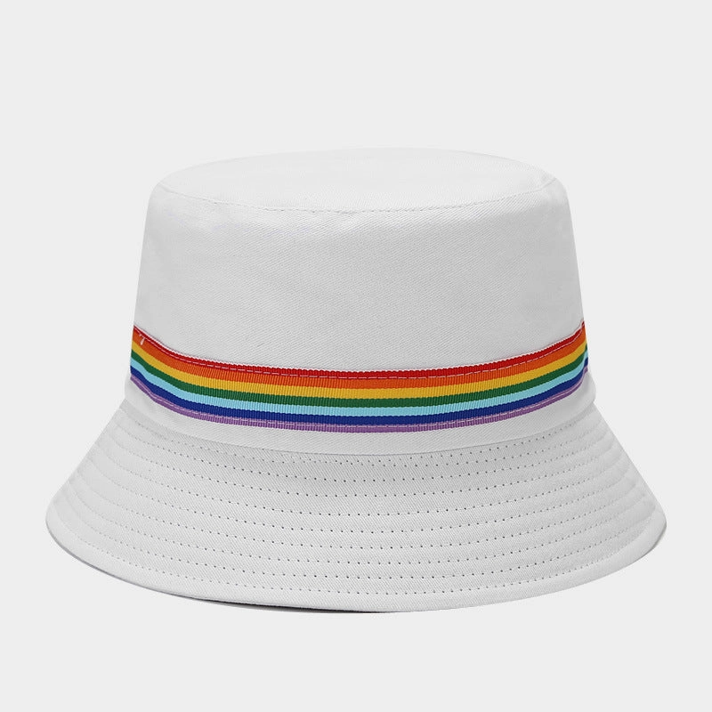 Wholesale LGBT Rainbow Stripe Cotton Bucket Hat