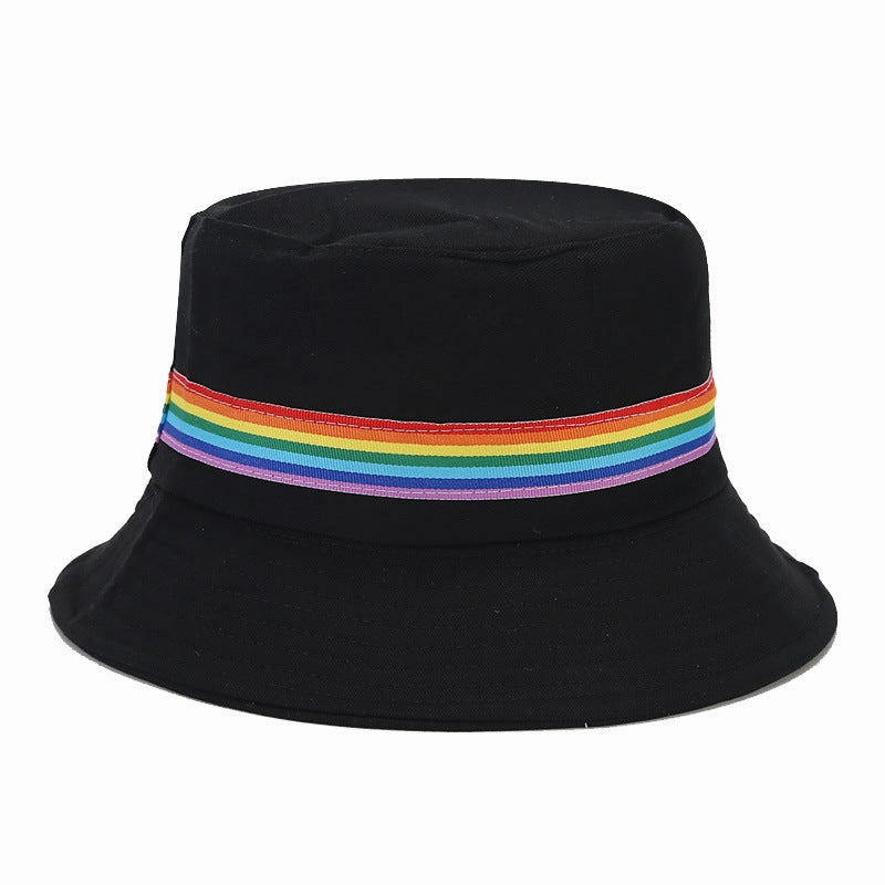 Wholesale LGBT Rainbow Stripe Cotton Bucket Hat