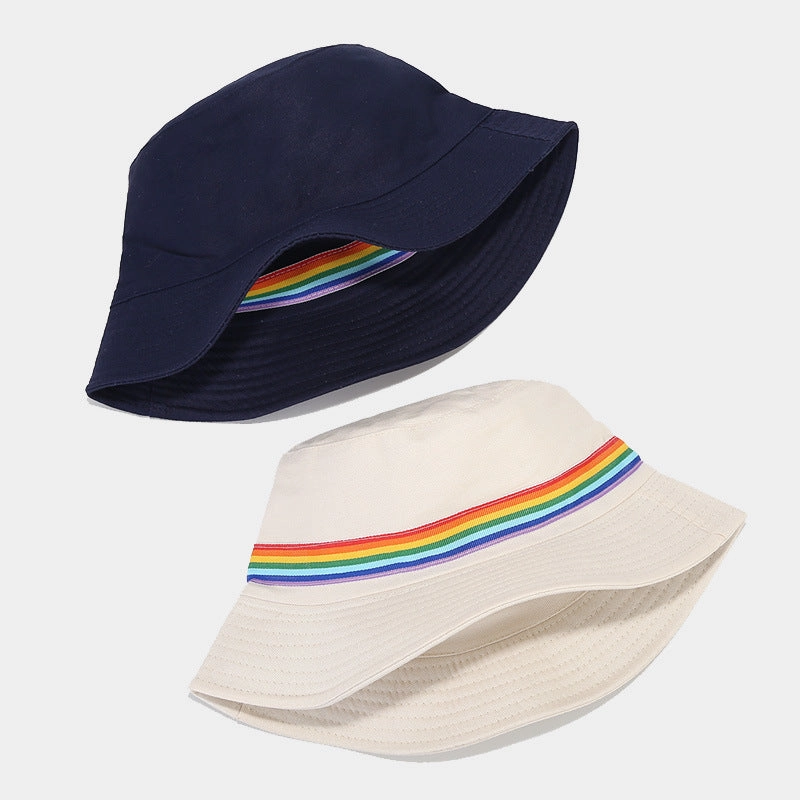Wholesale LGBT Rainbow Stripe Cotton Bucket Hat