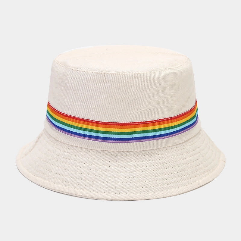 Wholesale LGBT Rainbow Stripe Cotton Bucket Hat