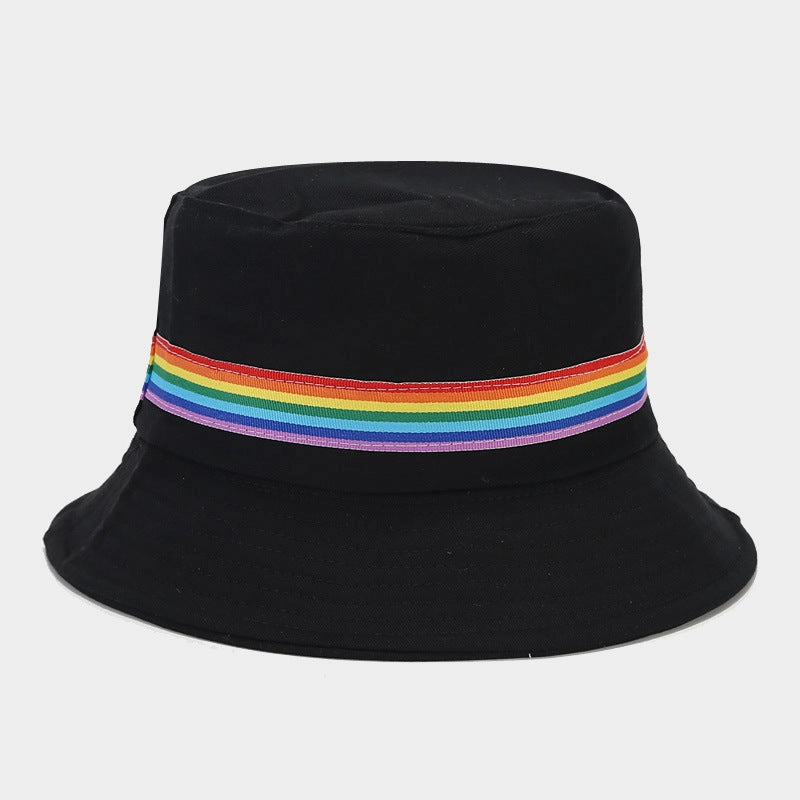 Wholesale LGBT Rainbow Stripe Cotton Bucket Hat