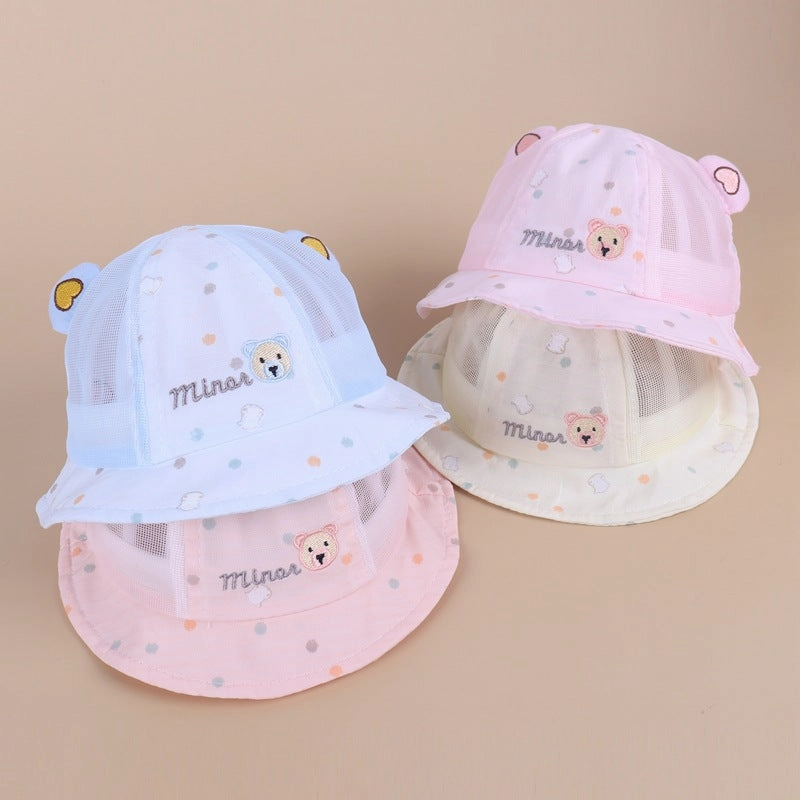 Wholesale Love Bear Kids Cotton Bucket Hat