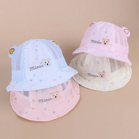 Wholesale Love Bear Kids Cotton Bucket Hat