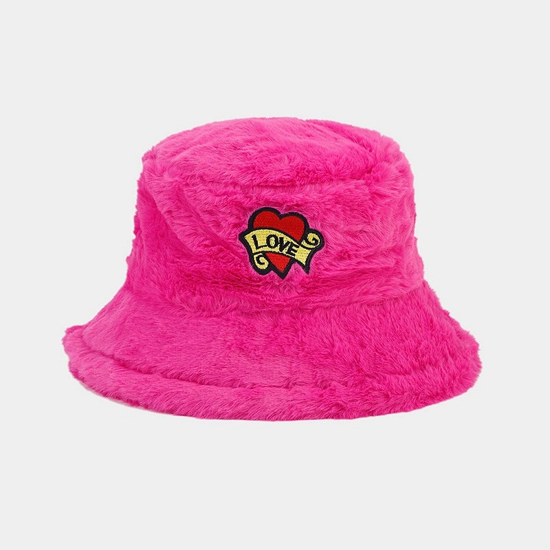 Wholesale Love Letters Bucket Hat Plush Hat