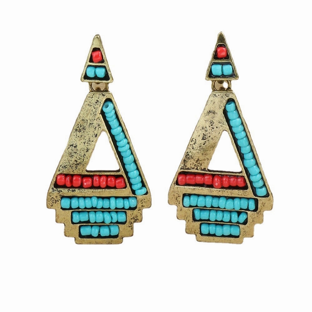 Wholesale Luxury Colorful Sherlock Water Drop Alloy Earrings