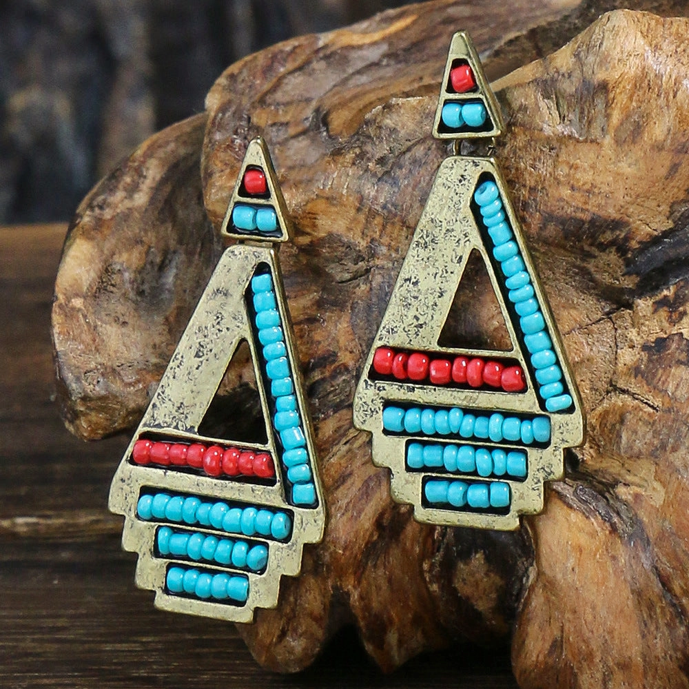 Wholesale Luxury Colorful Sherlock Water Drop Alloy Earrings