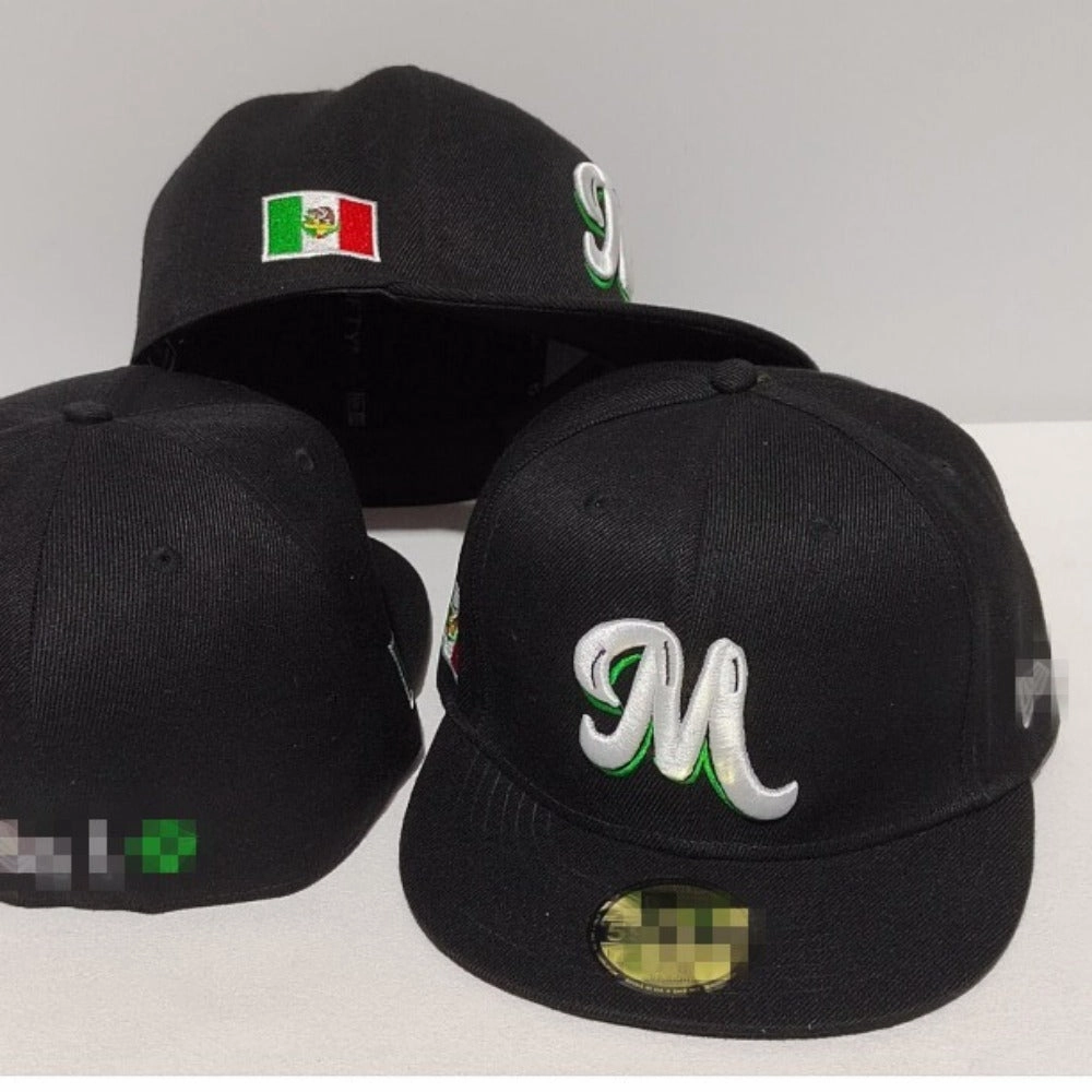 Wholesale M Embroidery Fully Enclosed Letters Non-adjustable Baseball Cap