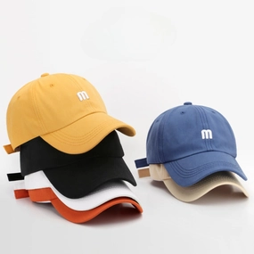 Wholesale M Letter Embroidery Versatile Soft Top Visor Baseball Cap