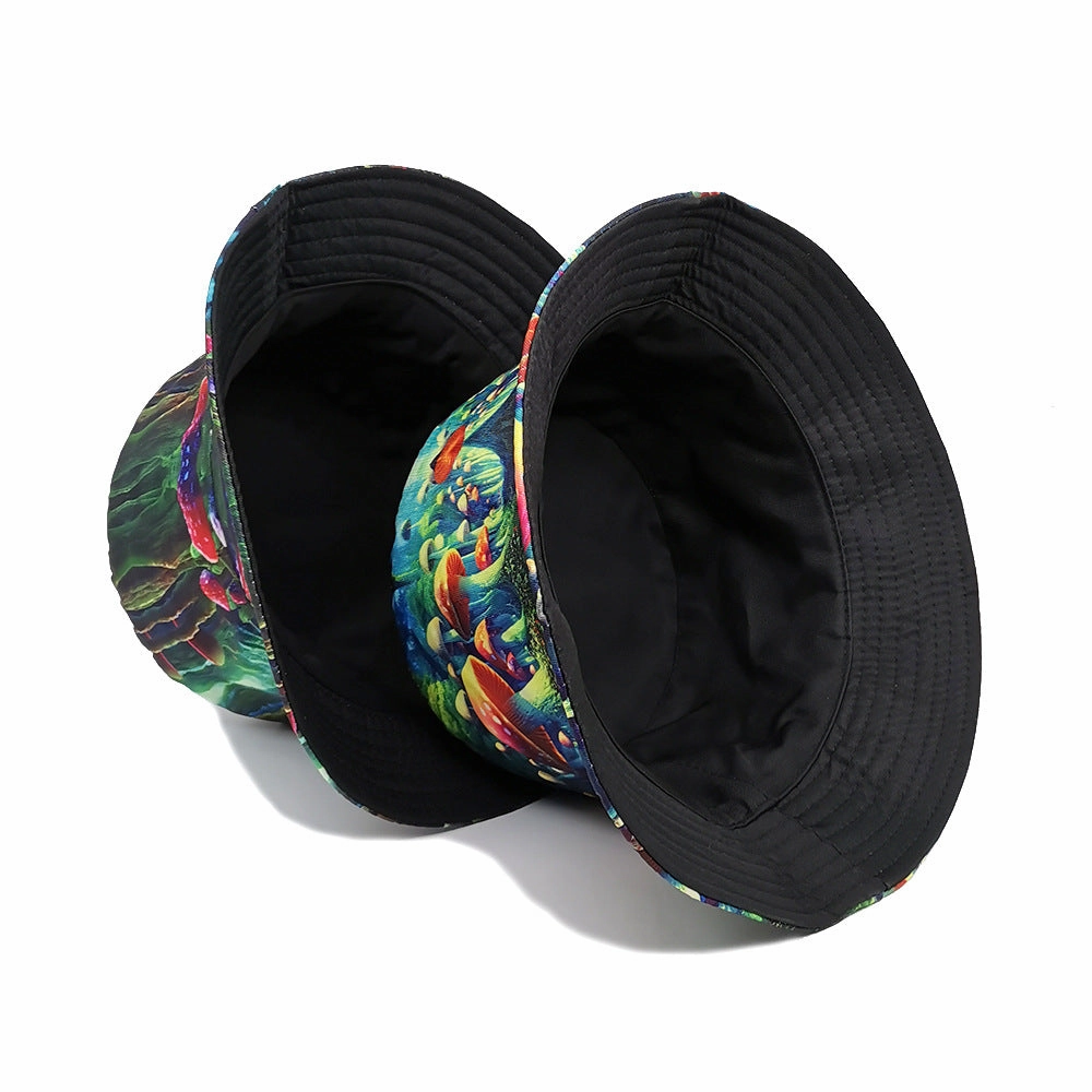 Wholesale Magic Mushroom Pattern Double-sided Printed Outdoor Bucket Hat