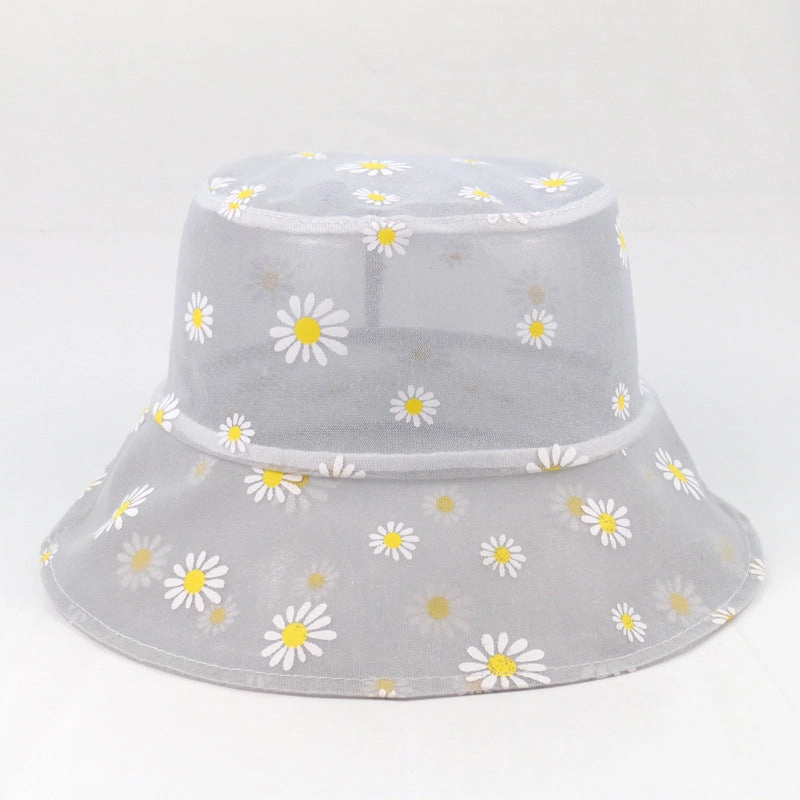 Wholesale Mesh Daisy Print Lace Polyester Bucket Hat