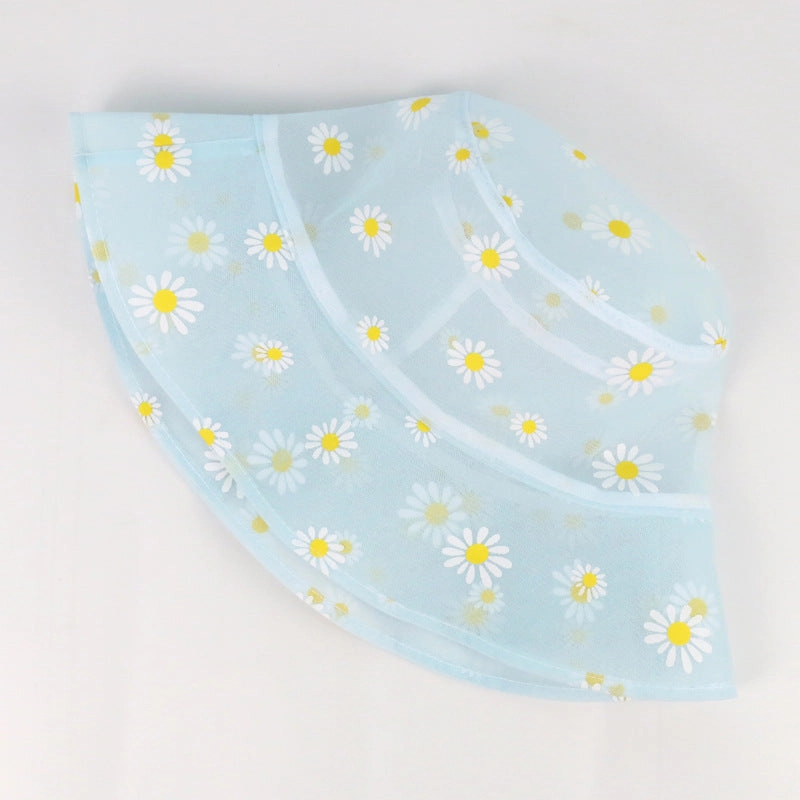 Wholesale Mesh Daisy Print Lace Polyester Bucket Hat