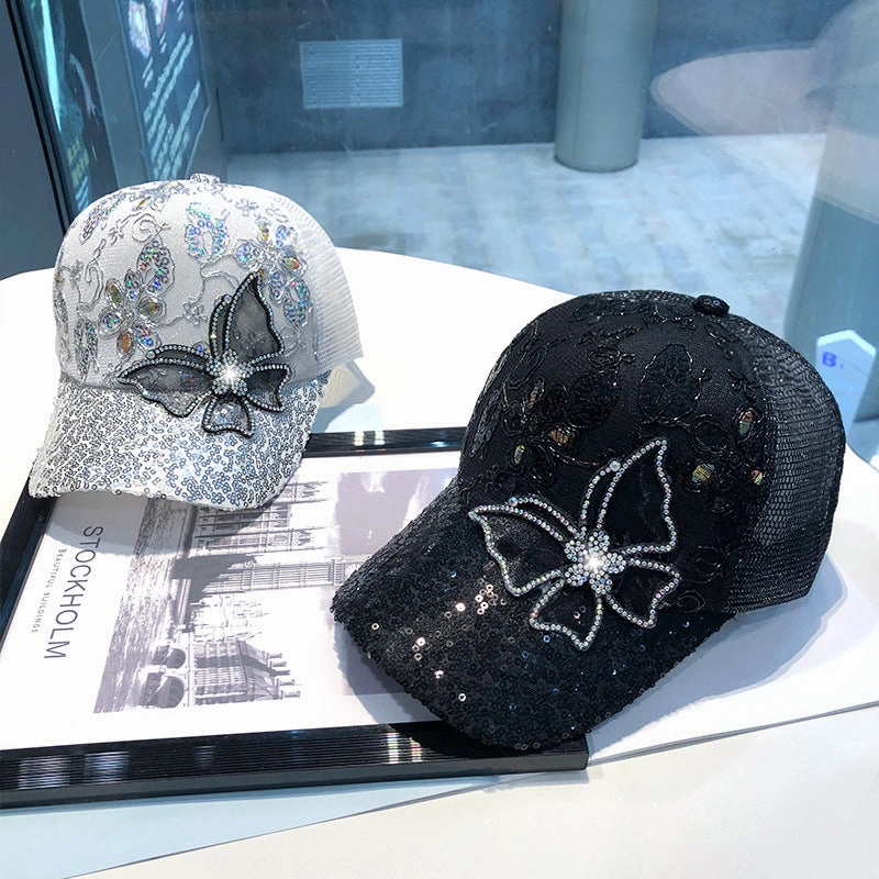Wholesale Mesh Diamond Butterfly Baseball Cap