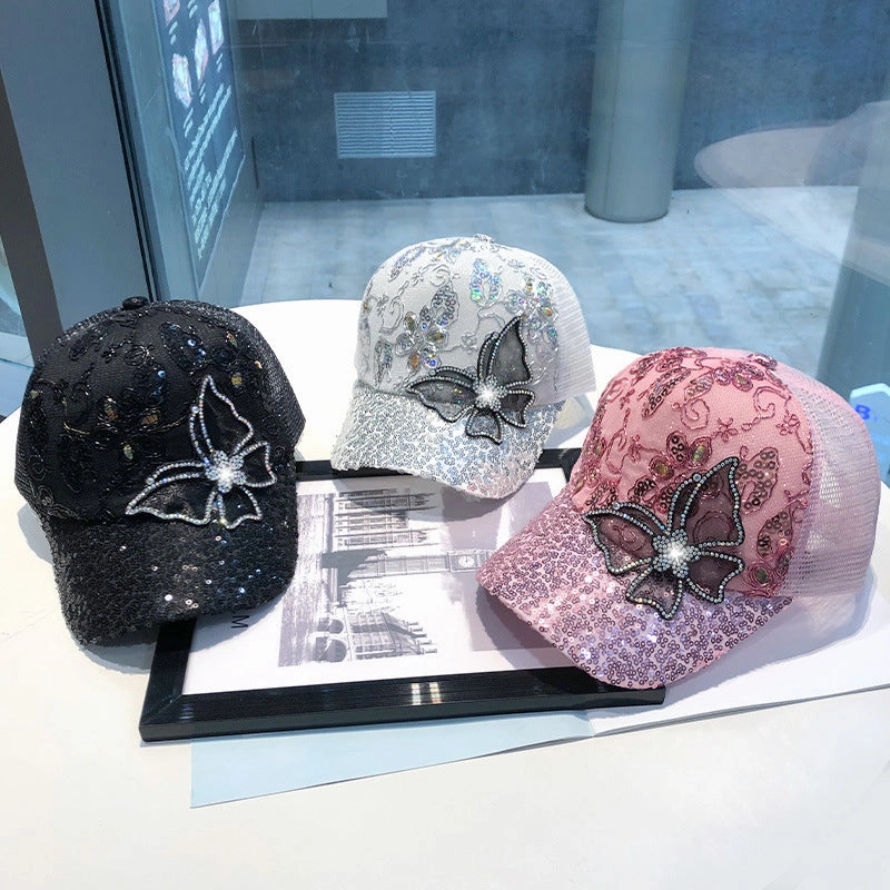 Wholesale Mesh Diamond Butterfly Baseball Cap