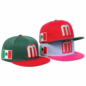 Wholesale Mexico National Sports Hip Hop Large Flag Baseball Cap