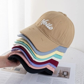 Wholesale Mint Green Hole Embroidered Letters Baseball Hat Wide Brimmed Face Small Soft Top Dopamine Cap Sunshade