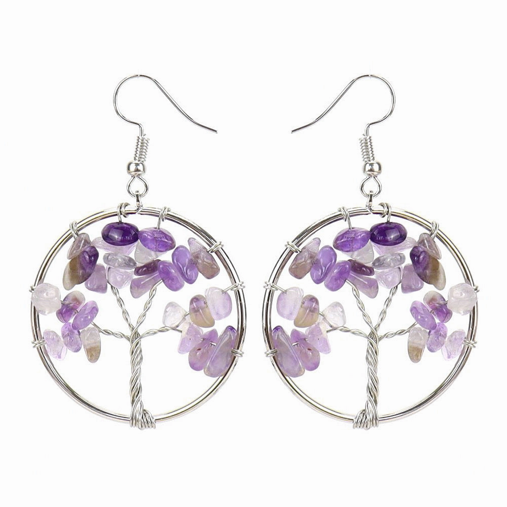 Wholesale Natural stone colorful stone earrings