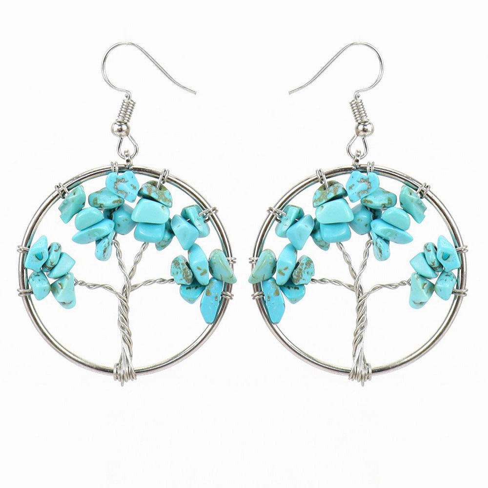 Wholesale Natural stone colorful stone earrings