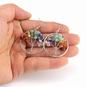 Wholesale Natural stone colorful stone earrings