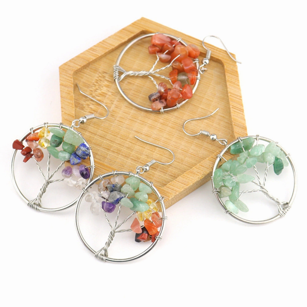 Wholesale Natural stone colorful stone earrings