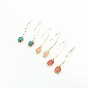 Wholesale Natural Stone Inlaid Drop Earrings