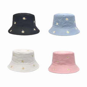 Wholesale New Daisy Embroidered Bucket Hat