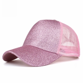 Wholesale new multi-color bright pink ponytail baseball cap ponytail net cap