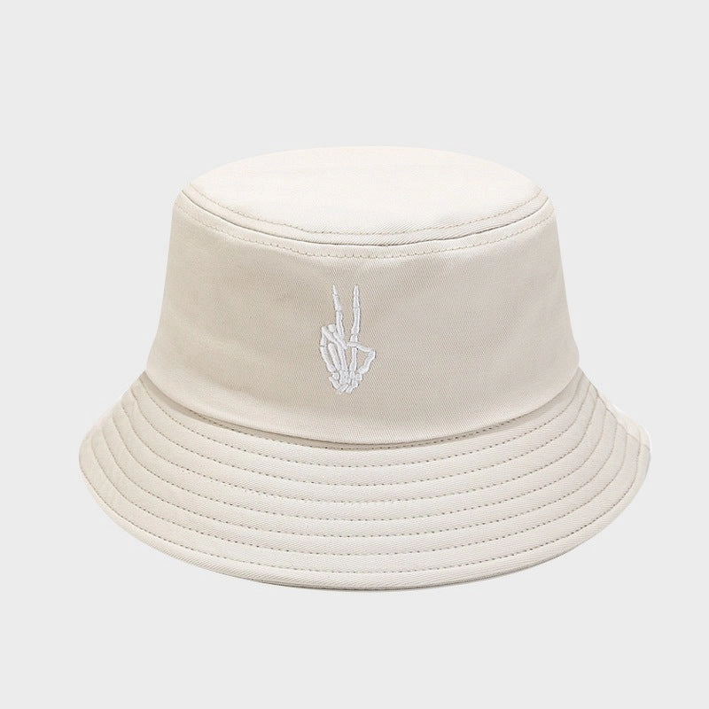 Wholesale New Skull Finger Embroidered Cotton Bucket Hat