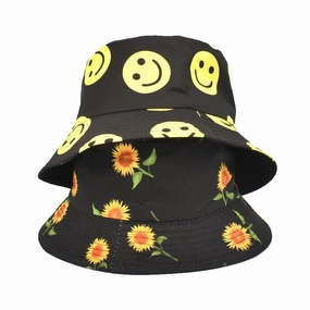 Wholesale New Smiley Face Printed Bucket Hat