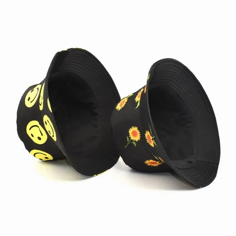 Wholesale New Smiley Face Printed Bucket Hat