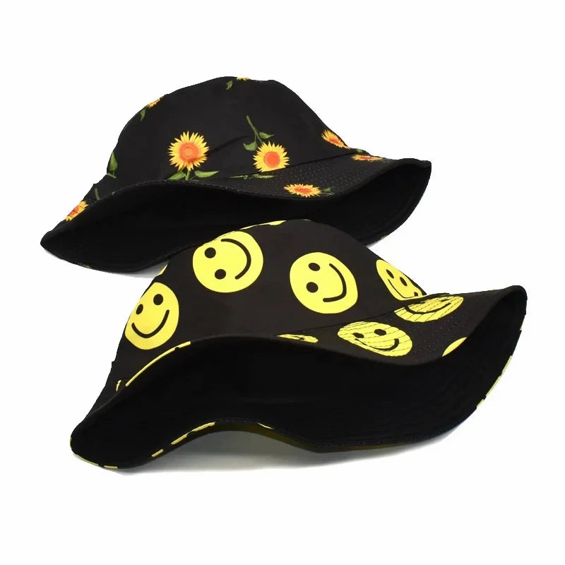 Wholesale New Smiley Face Printed Bucket Hat