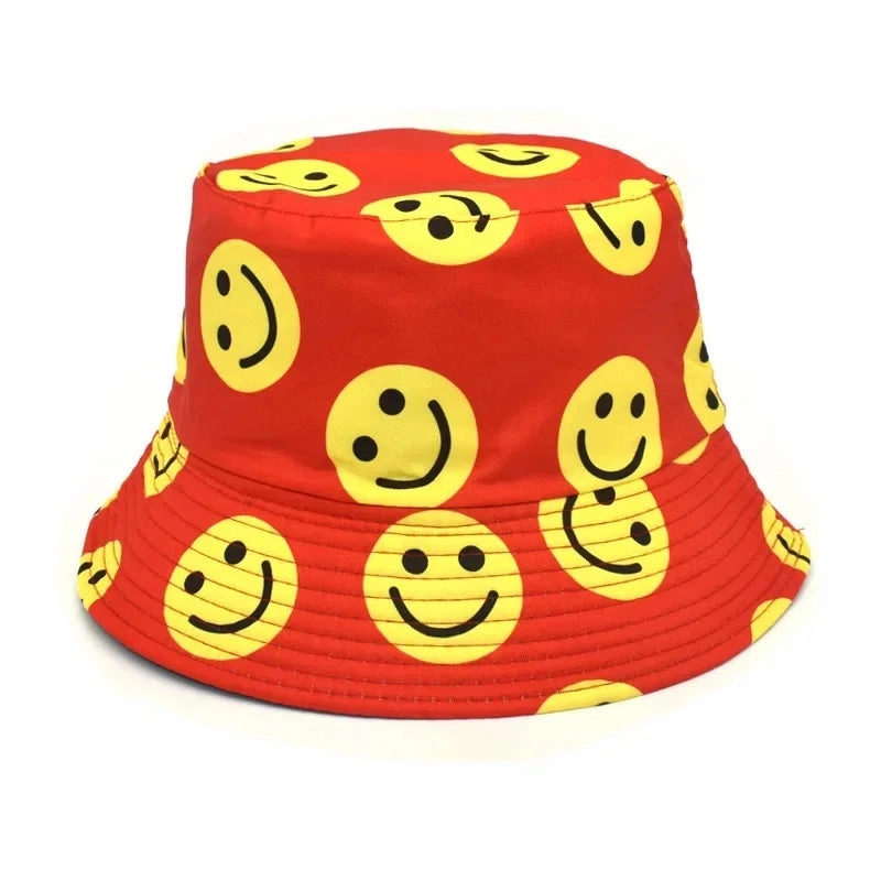 Wholesale New Smiley Face Printed Bucket Hat